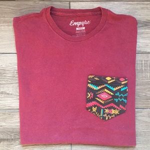 Empyre tee Aztec design on pocket